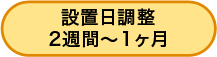 設置日調整 2週間～1ヶ月